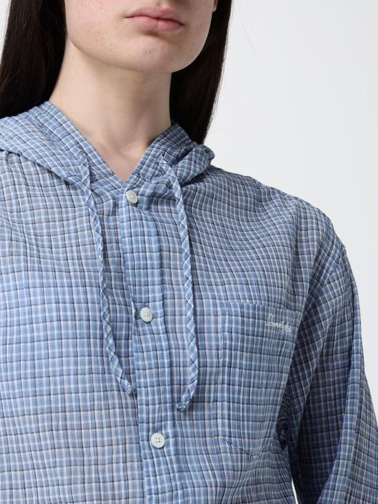 26SS 던스트 셔츠 UDSH6A107B1 SOFT BLUE CHECK Blue - DUNST