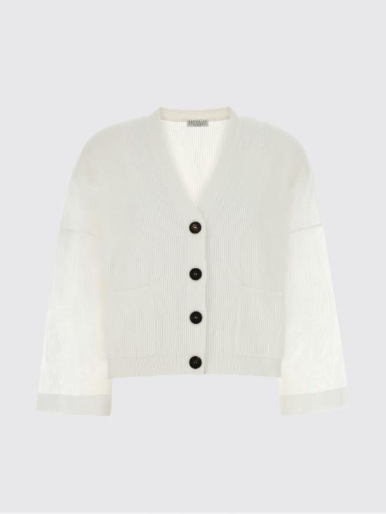 26SS 브루넬로 쿠치넬리 가디건 M19259516 C2723 White - BRUNELLO CUCINELLI