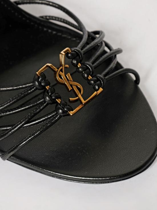 26SS 생로랑 소프트 레더 베이비론 샌들 7857061N800 1000 Black - SAINT LAURENT