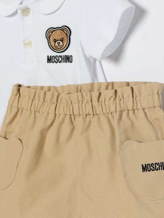26SS [키즈] 모스키노 오버롤 MDG01LLLA14 20829 White - MOSCHINO