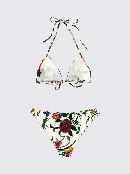 26SS 구찌 플로라 프린티드 스파클링 저지 비키니 867524XHALP 9413 White - GUCCI