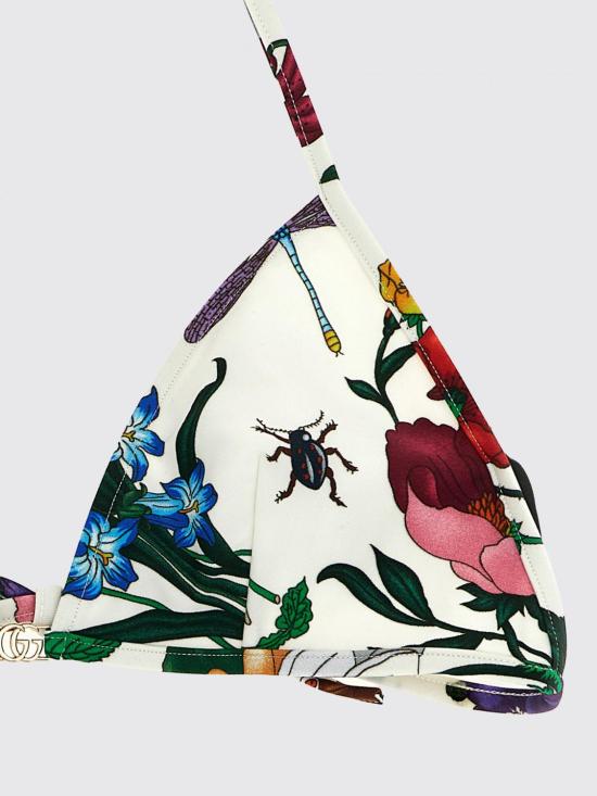 26SS 구찌 플로라 프린티드 스파클링 저지 비키니 867524XHALP 9413 White - GUCCI