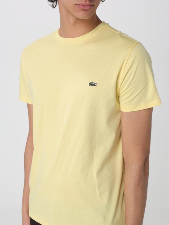 26SS 라코스테 피마 코튼 저지 크루넥 티셔츠 TH6709 107 Yellow - LACOSTE