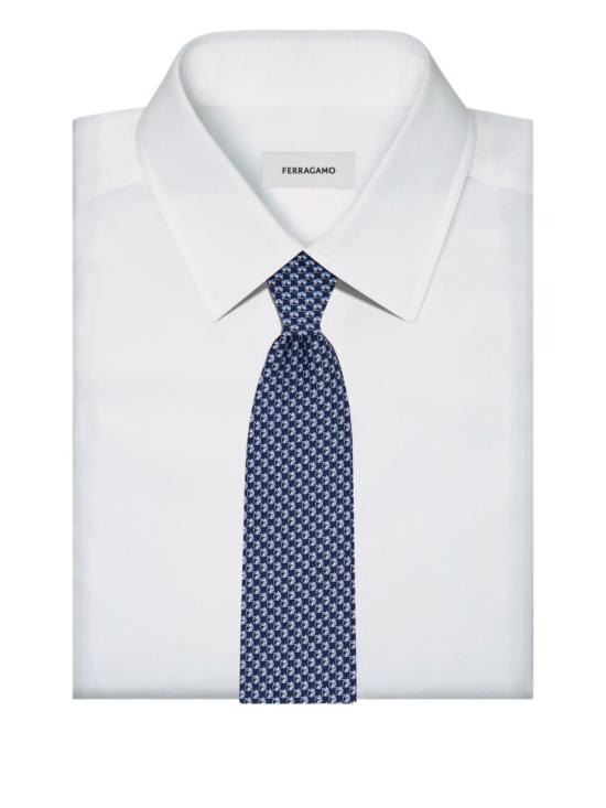 26SS 살바토레 페라가모 넥타이 351365 789662F NAVY - SALVATORE FERRAGAMO