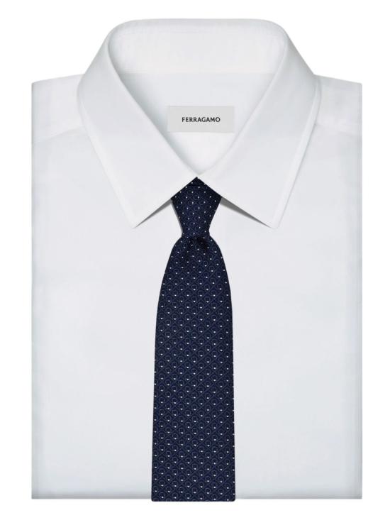 26SS 살바토레 페라가모 넥타이 351355 789250F NAVY SCURO - SALVATORE FERRAGAMO