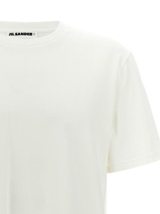  질샌더 반팔 티셔츠 로고 패치 티셔츠 화이트 - JIL SANDER