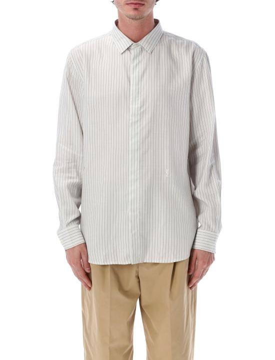 26SS 생로랑 긴팔 셔츠 859786Y2N19 9787 WHITE BLACK STRIPE