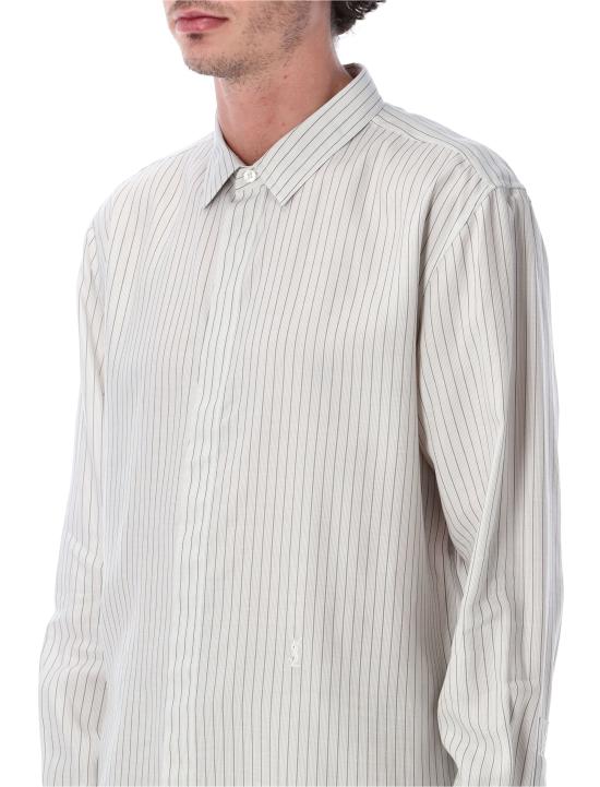 26SS 생로랑 긴팔 셔츠 859786Y2N19 9787 WHITE BLACK STRIPE - SAINT LAURENT