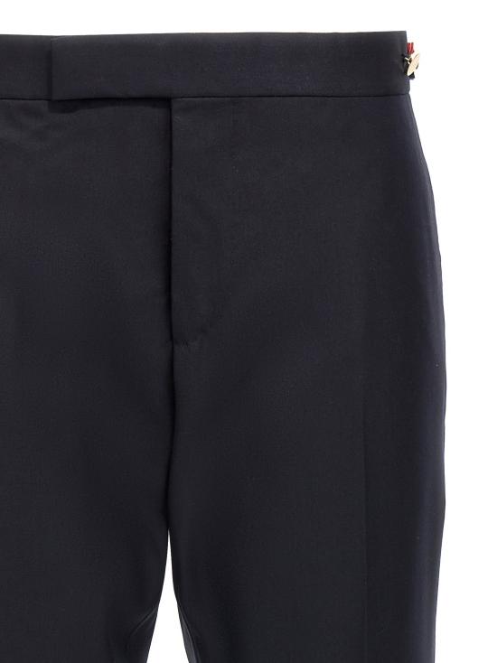  톰브라운 스트레이트 팬츠 로우라이즈 팬츠 블루 - THOM BROWNE