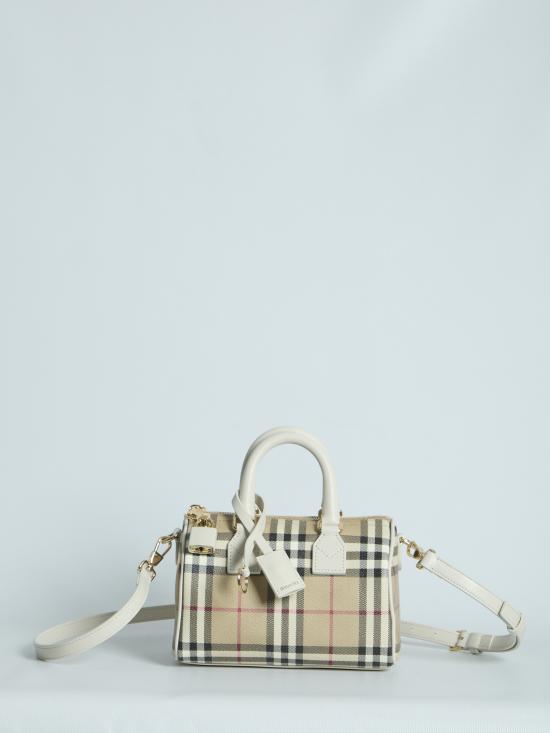 26SS 버버리 미니 체크 볼링 백 8125107 B7348 BEIGE