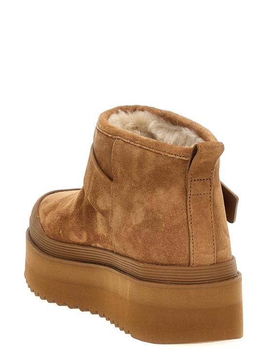  토리버치 부츠 부드러운 양털 플랫폼  및 앵클  브라운 - TORY BURCH