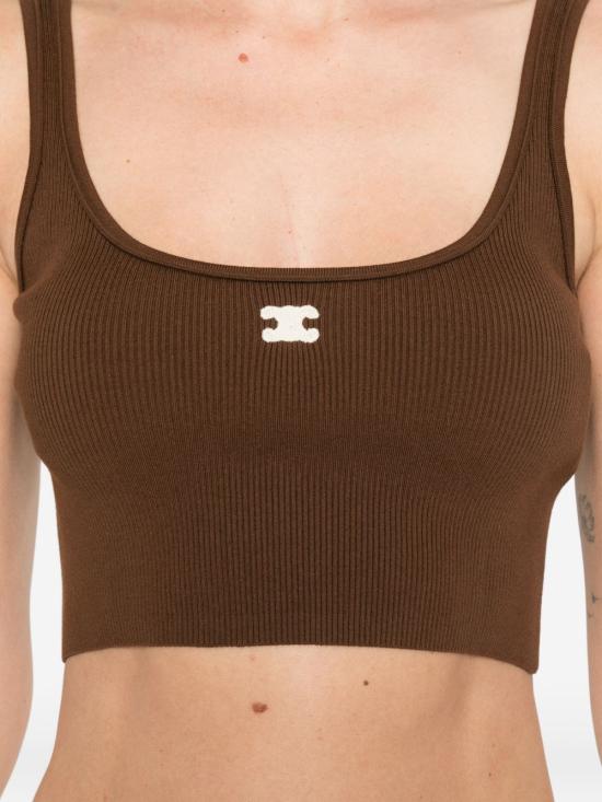 26SS 셀린느 민소매 티셔츠 RY0D2 D02019AF Brown - CELINE