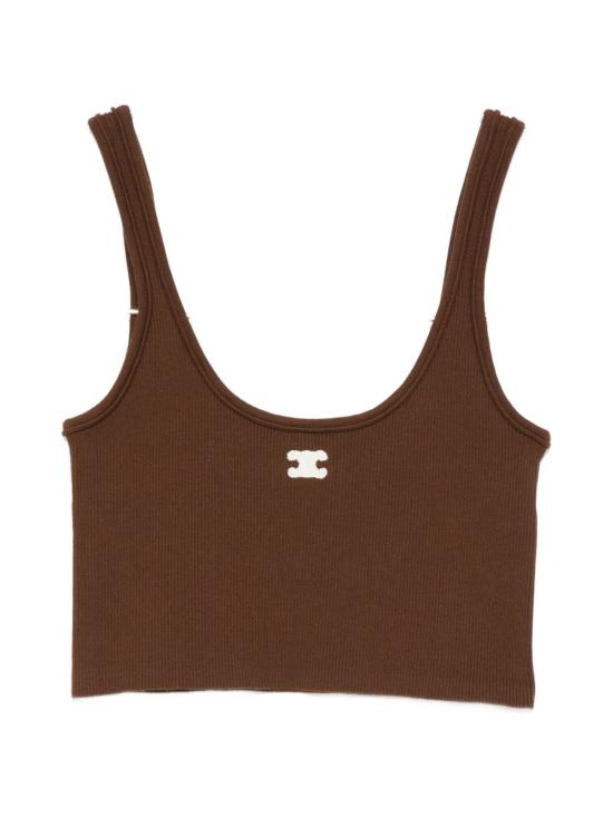 26SS 셀린느 민소매 티셔츠 RY0D2D020 19AF Brown