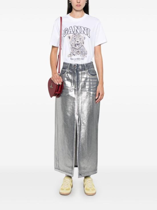 26SS 가니 베이직 저지 레오파드 릴렉스드 티셔츠 T4124 943 Leopard - GANNI