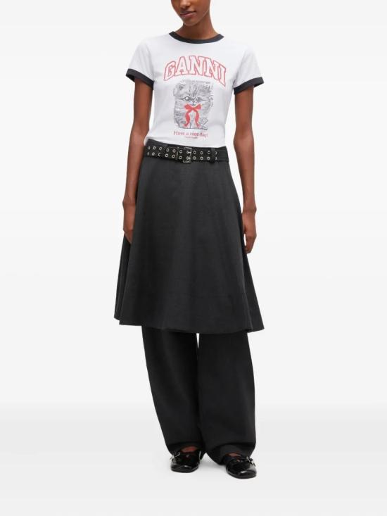 26SS 가니 키티 크롭 티셔츠 A1050030 151 White - GANNI