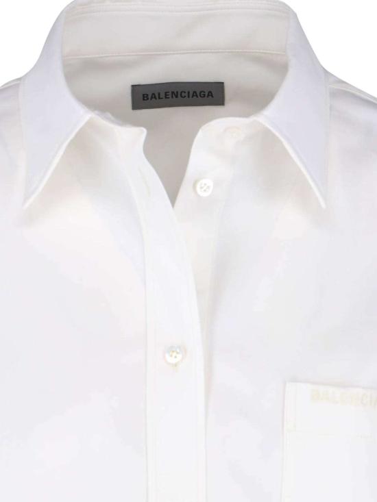  발렌시아가 셔츠 비대칭 셔츠 화이트 - BALENCIAGA