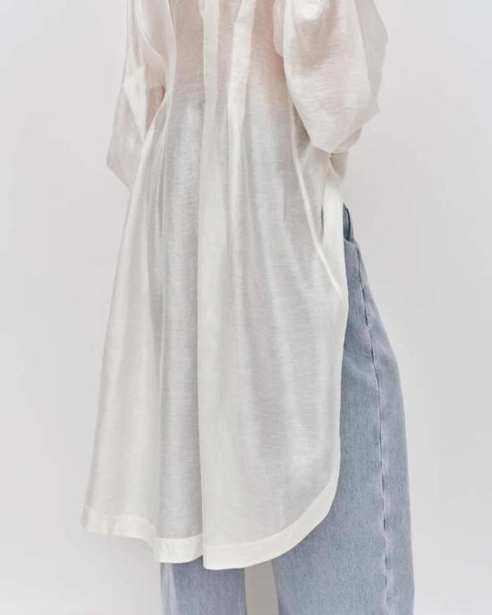  에이지 블라우스 아제 머피 롱셔츠 화이트 - AJE