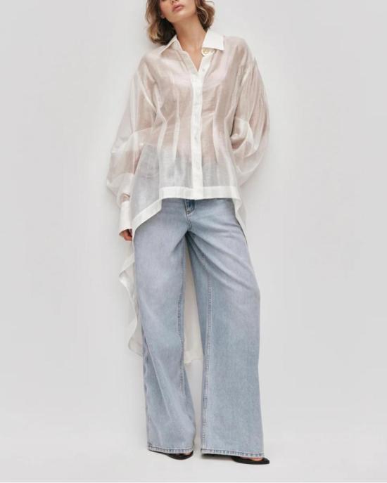  에이지 블라우스 아제 머피 롱셔츠 화이트 - AJE