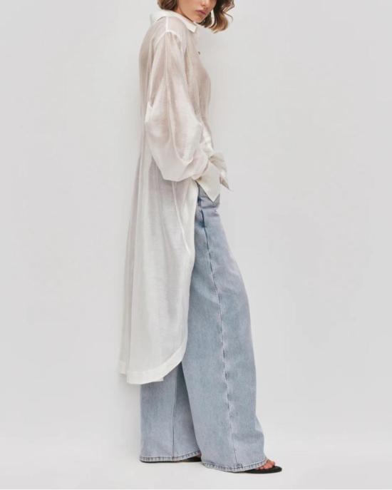  에이지 블라우스 아제 머피 롱셔츠 화이트 - AJE