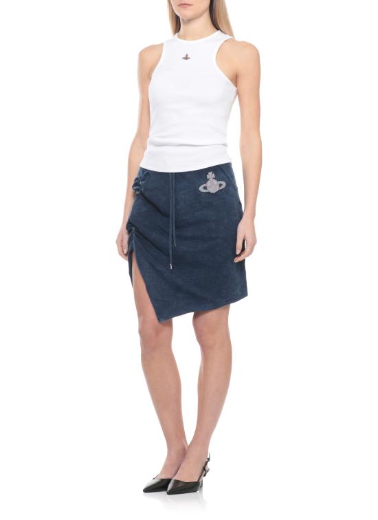 26SS 비비안웨스트우드 미디 스커트 1J01000M J00B1K411 Blue - VIVIENNE WESTWOOD