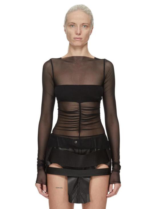 26SS 릭 오웬스 긴팔 티셔츠 RO01F6274 TUSRJA 09 Black