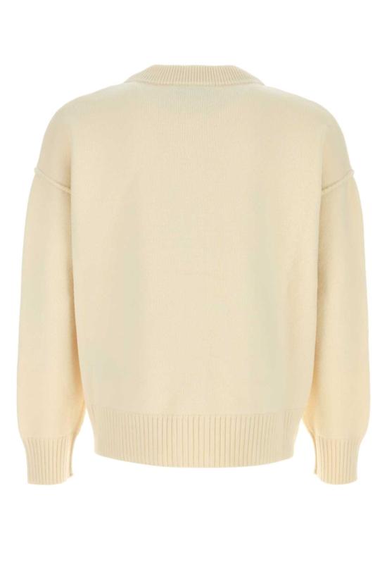 26SS 아미 하트 로고 인타르시아 V넥 가디건 UKC367018 154 White - AMI