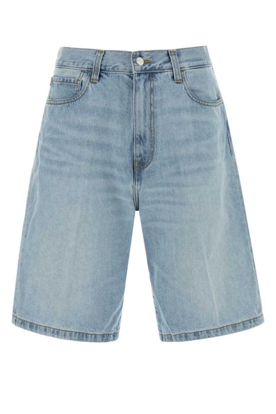  칼하트 데님 팬츠 카하트 데님 랜던 반바지, 블루 헤비 워른 블리치드