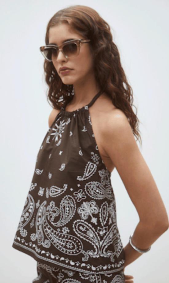  디어 네이버 블라우스 루카 페이즐리 홀터탑 - DEAR NEIGHBOR