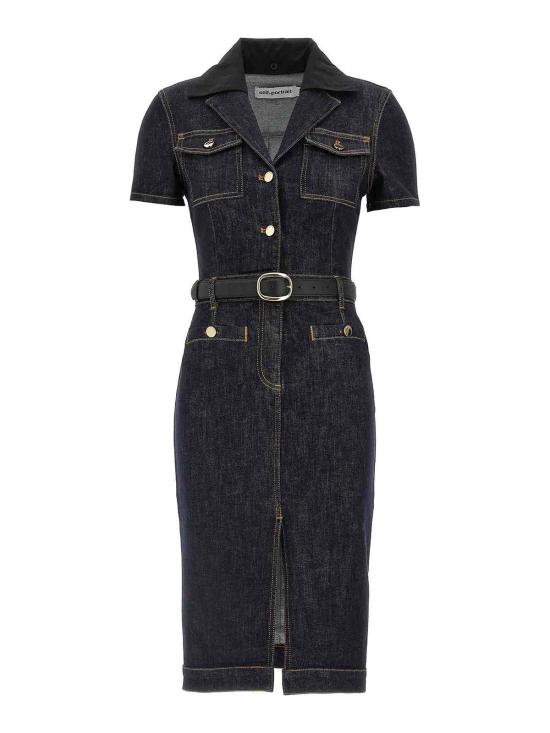 26SS 셀프 포트레이트 미디 원피스 RS26822MBLUE INDIGO DOM