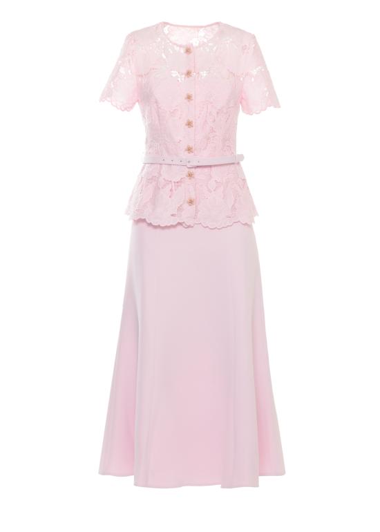 26SS 셀프 포트레이트 미디 원피스 SS26020MP PINK LACE CREPEPINK Pink