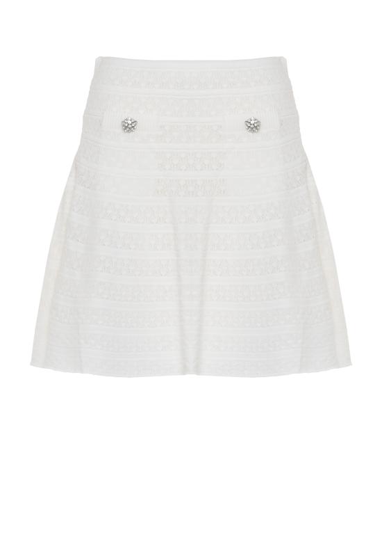 26SS 셀프 포트레이트 숏 스커트 SS26063SKW WHITE POINTELLE KNITWHITE White