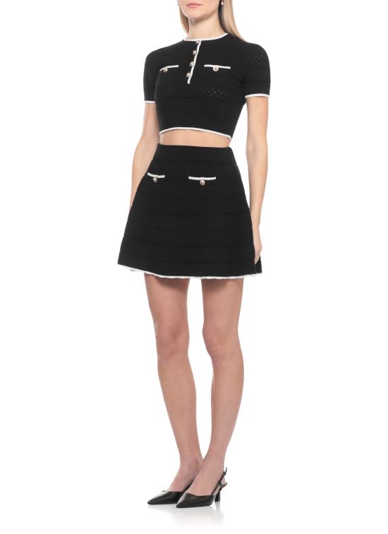 26SS 셀프 포트레이트 숏 스커트 SS26055SKB BLACK POINTELLE KNITBLACK Black - SELF PORTRAIT