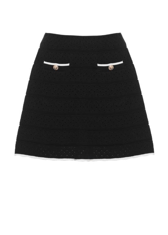 26SS 셀프 포트레이트 숏 스커트 SS26055SKB BLACK POINTELLE KNITBLACK Black