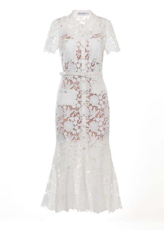 26SS 셀프 포트레이트 미디 원피스 SS26096MW WHITE LACE COLLAREDWHITE White