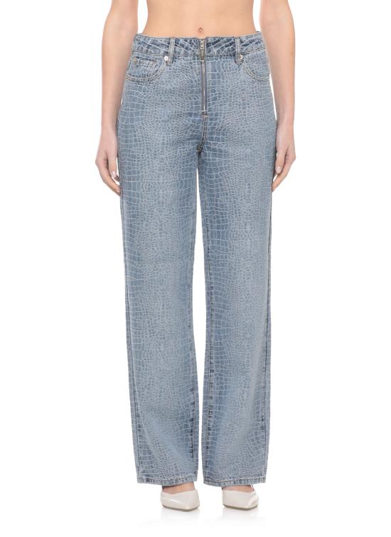 26SS 셀프 포트레이트 데님 팬츠 SS26804PBL CROC EFFECT STRAIGHT LEGBLUE Blue - SELF PORTRAIT