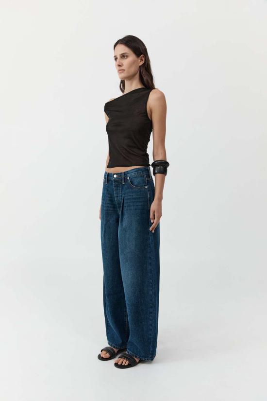  세인트아그니 민소매 티셔츠 세인트 아그니 파인 저지 비대칭 탑 - ST.AGNI