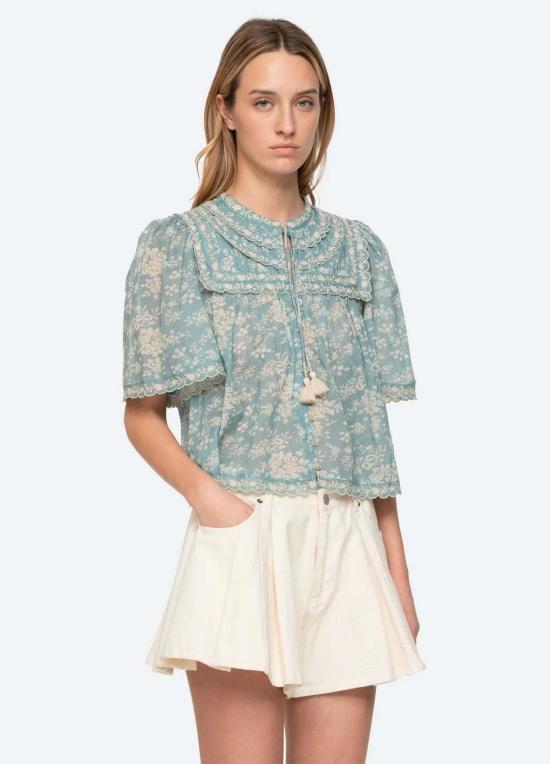  씨뉴욕 블라우스 씨 니 커스틴 프린트 탑 - SEA NY