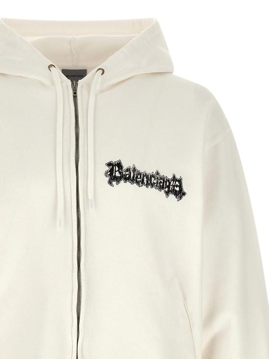  발렌시아가 긴팔 티셔츠 살롱 드 쿠튀르 후드티 화이트 - BALENCIAGA