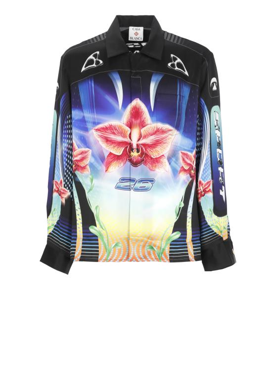 26SS 카사블랑카 긴팔 셔츠 MSP26SH00602 SILK SATIN Black