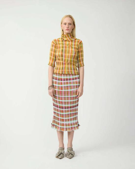  줄리아 호이어 블라우스 라세 플리츠 탑 타렉 - JULIA HEUER