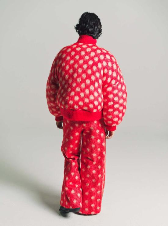  마르니 자켓 마니 도트 무늬 모헤어 퍼프 점퍼 - MARNI