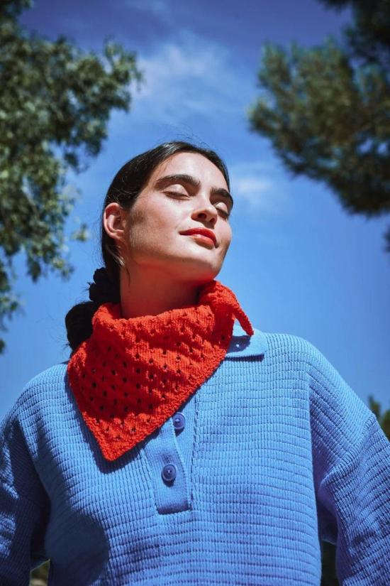  L'ENVERS 머플러/스카프 L'envers 자스민 코튼 반다나 스카프 레드 - OTHER BRANDS