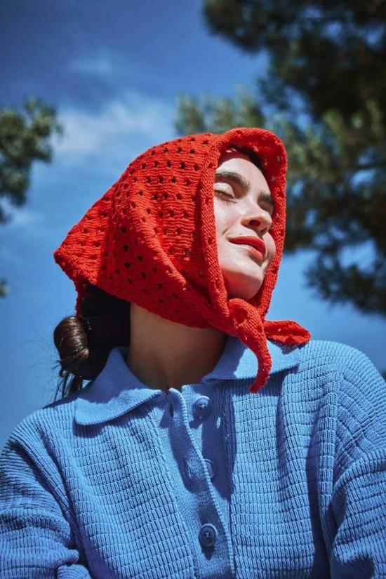  L'ENVERS 머플러/스카프 L'envers 자스민 코튼 반다나 스카프 레드