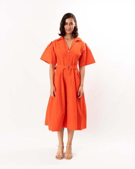  조나단 심카이 롱 원피스 Jonathan Simkhai 메리디스 코튼 미디 드레스 랍스터