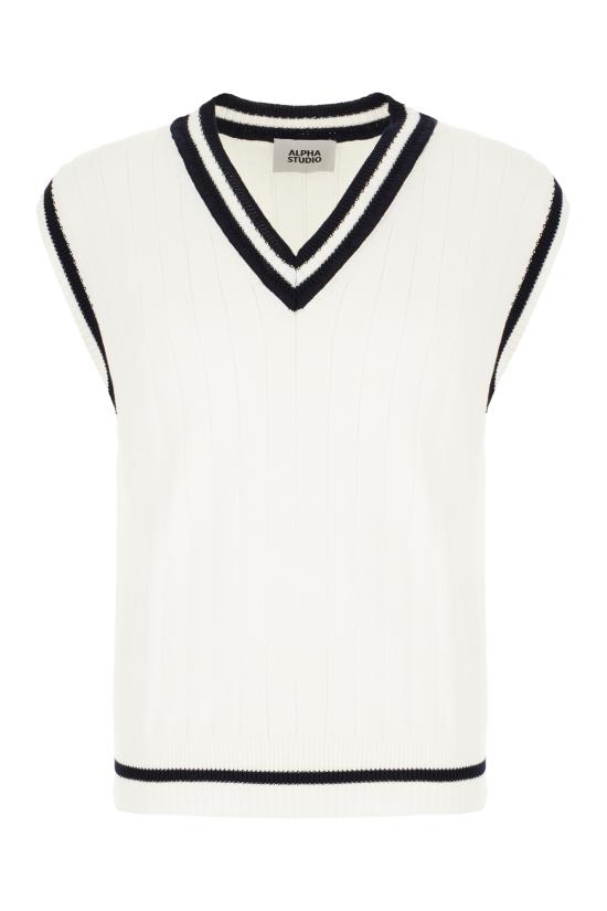 26SS 알파스튜디오 니트 베스트 AU5191F 1003 LATTE