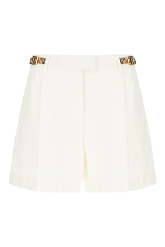 26SS 버버리 체크 트리밍 코튼 포플린 쇼츠 8123385 C5124 SEASHELL WHITE