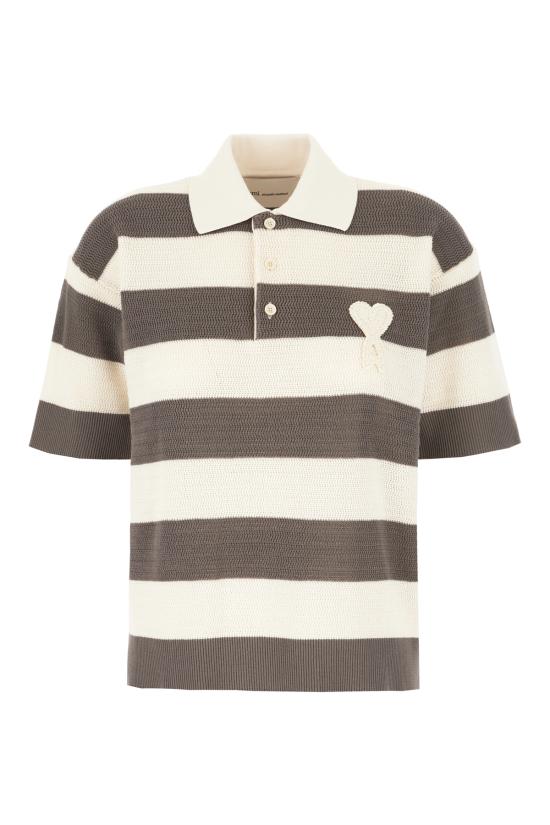 26SS 아미 폴로 티셔츠 FPL430KN0153 A152 BLANC CREME CARBONE