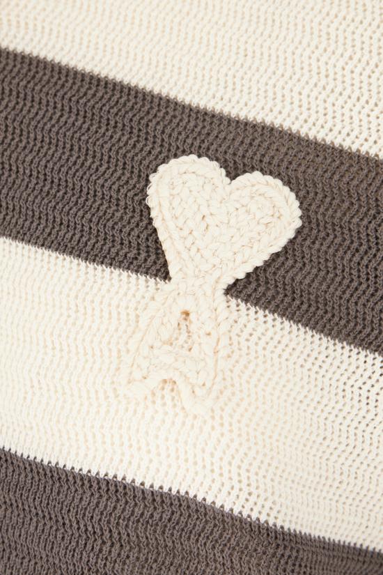 26SS 아미 폴로 티셔츠 FPL430KN0153 A152 BLANC CREME CARBONE - AMI