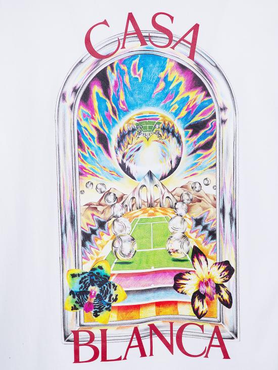 26SS 카사블랑카 반팔 티셔츠 M SS26 JTS 001 15 TENNIS LANDSCAPE WHITE - CASABLANCA