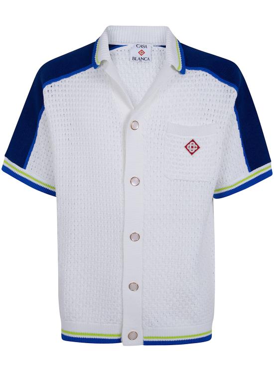 26SS 카사블랑카 긴팔 셔츠 M SS26 KW 1310 01 WHITE BLUE - CASABLANCA